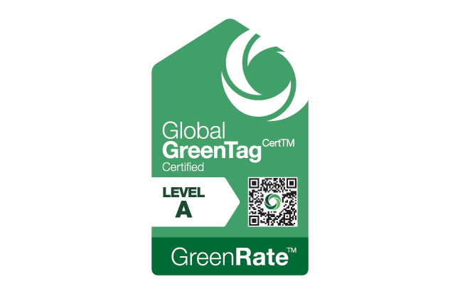 Global Green Tag Certifed - GreenRate Level A logo
